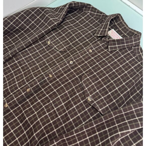 CC Filson Men Flannel Shirt 100% Wool Large L Brown Plaid Button Up - Picture 4 of 10